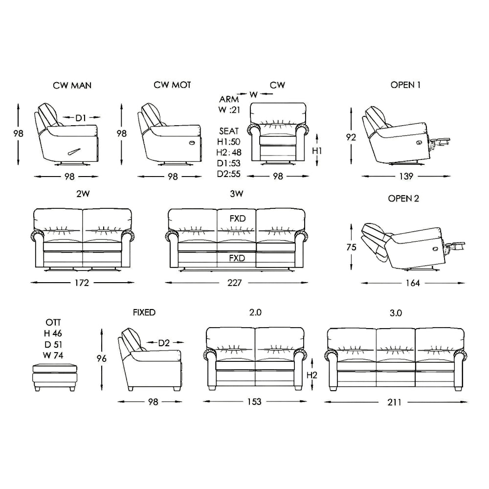 Moran Furniture Benson Recline Sofa Lever Fabric